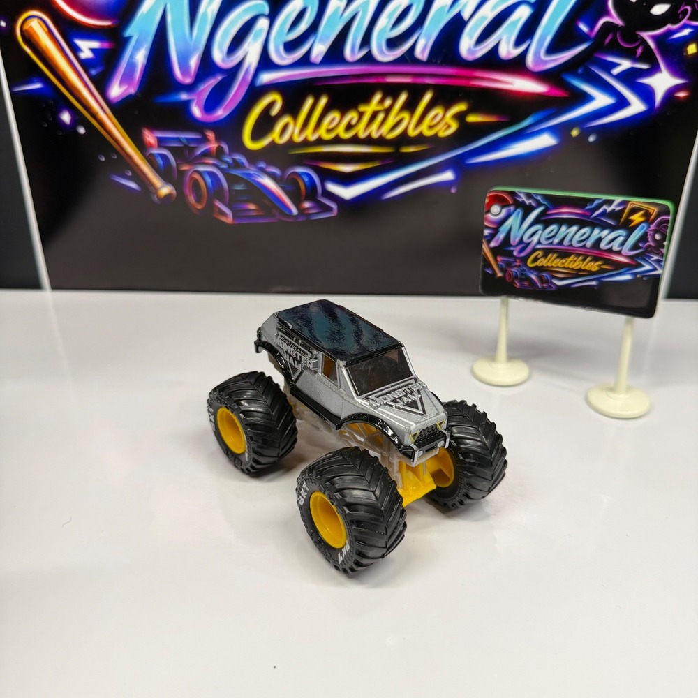 Monster Jam 1:64 Die-Cast Monster Truck Silver Black Yellow BKT Tires 2021
